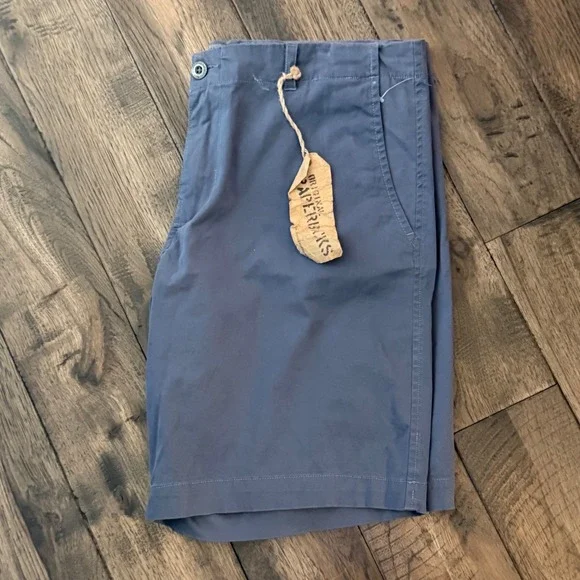 PAPERBACKS Mens‎ Flat Front Chino Shorts Slate Blue Size 36 Casual