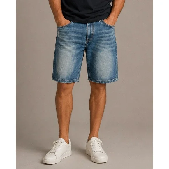 Evolution In Design Mens Blue Distressed Denim Shorts‎ Size 34 Relaxed Fit Jorts