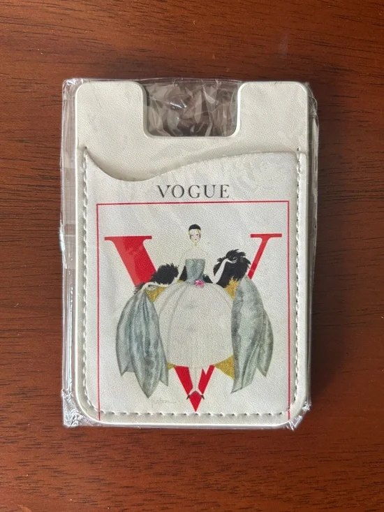 Vogue White Faux Leather Card Holder