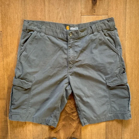 Carhartt‎ Force Cargo Shorts Men's 42 Broxton Ripstop Gray Heavy Duty Comfort