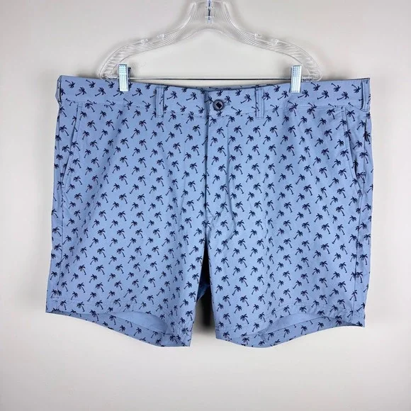 Bonobos Mens Shorts Size 44 Gray Black Palm Tree Print Golf Casual‎