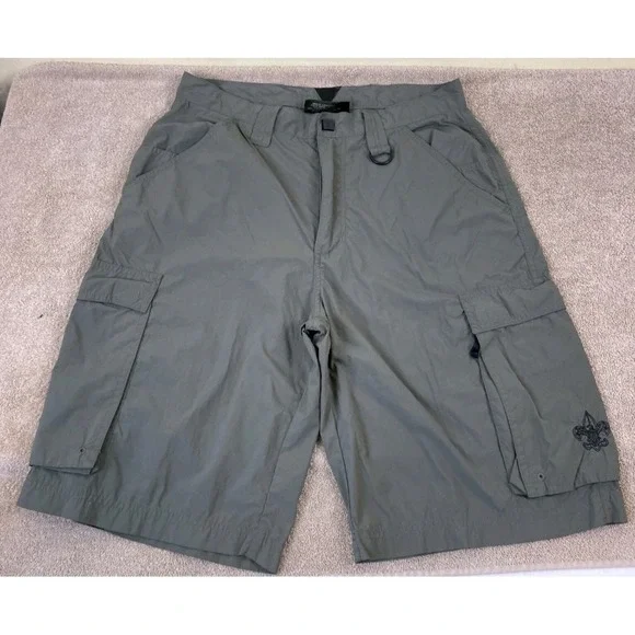 Boy Scouts Cargo Shorts Green Nylon Centennial‎ Uniform Adult Sz Small 31x10