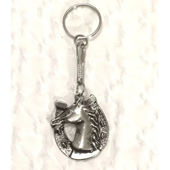 Lucky Horseshoe Horse Head Metal‎ Keychain Charm Souvenir Mexico