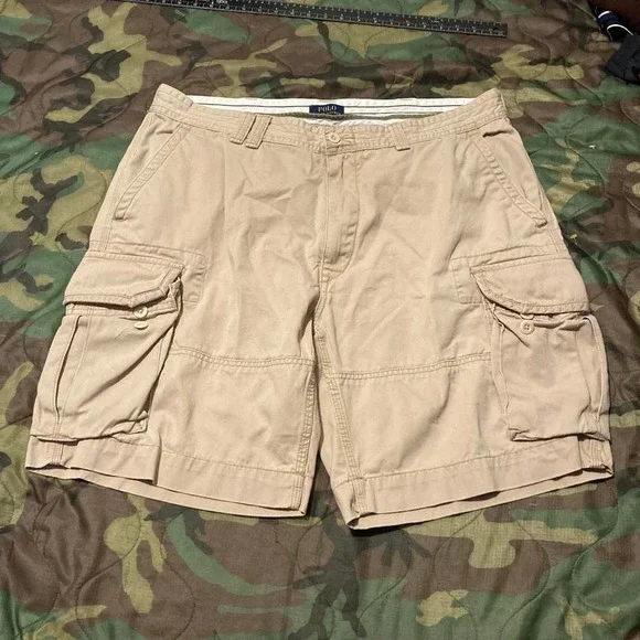 Polo Ralph Lauren fatigue cargo shorts military vtg y2k‎ mens 39/9,5