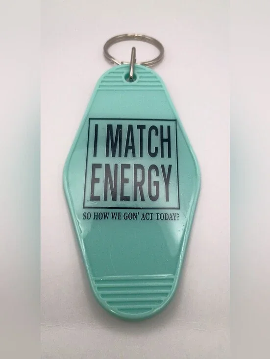 Mint Green I Match Energy Motel Keychain
