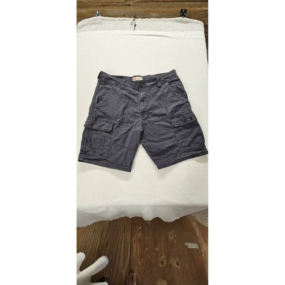 Wrangler Mens Cargo Shorts Dark Gray Charcoal Size 34 Casual Outdoor Utility