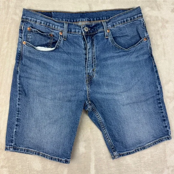 Levi 405 Shorts Jorts Mens 33 Blue Standard Fit Denim Casual Summer Classic‎