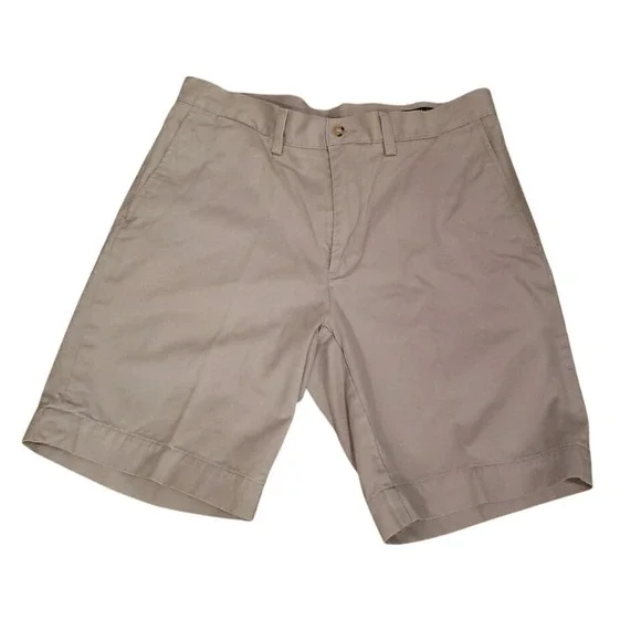 Polo Ralph‎ Lauren Mens Tan Khaki Cotton Chino Shorts Size 32 Classic Fit Twill