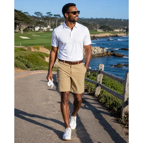 BCG Golf Shorts Men 40 Tan Khaki Performance Stretch 9