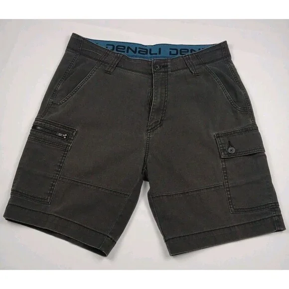 Denali Mens Size 32 Charcoal Gray Outdoor Cargo Shorts Stretch Hiking