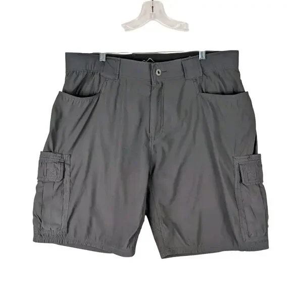 Eddie‎ Bauer Cargo Shorts Mens 38 Gray Stretch Outdoor Hiking 1280634