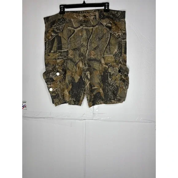 Mens Forest Camouflage Cargo Shorts‎ Cotton Canvas Utility Tactical Size 36