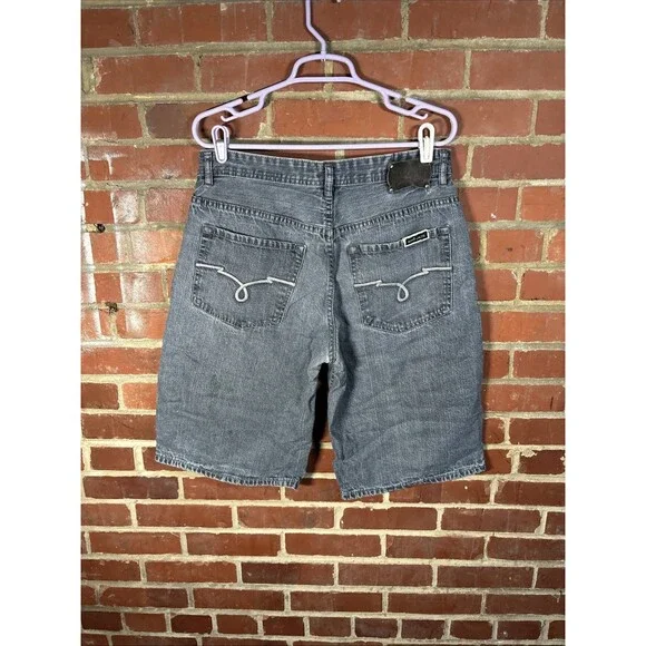 Vintage Y2K Ecko Unltd Unlimited Baggy Denim Shorts Hip Hop Embroidered Mens 34
