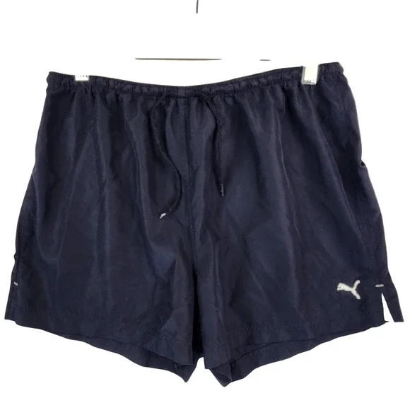 Puma Medium Navy Blue Athletic Shorts Running Gym Workout Activewear Sporty Mens