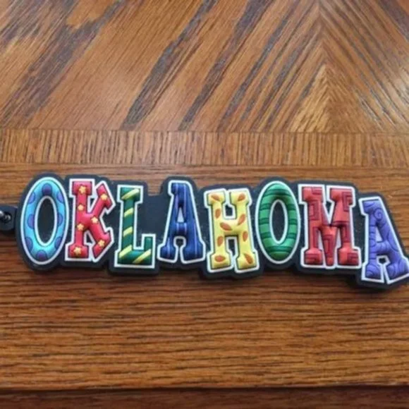 Colorful Oklahoma key chain