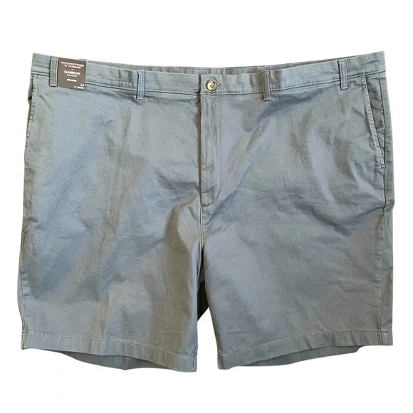 Roundtree & Yorke Men's The Cloud Shorts Flat Front Khaki Shorts