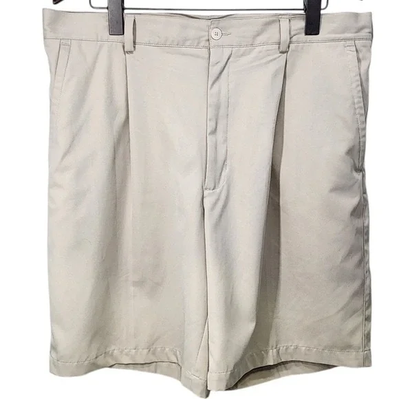 Nike Golf Shorts Mens 36 Beige Pleated Nike Fit Dry Performance Athletic 198589‎