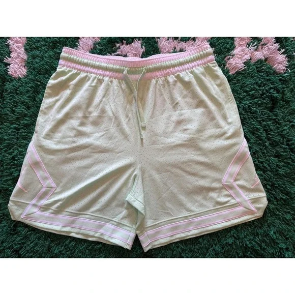 Jordan Basketball Shorts Mens Large Mint Green Like New Dri-FIT Mesh Diamond