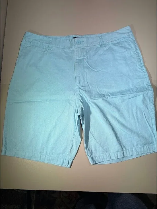 John Bartlett Consensus Men's Chino Shorts Size 38 Light Blue Pastel Flat Front