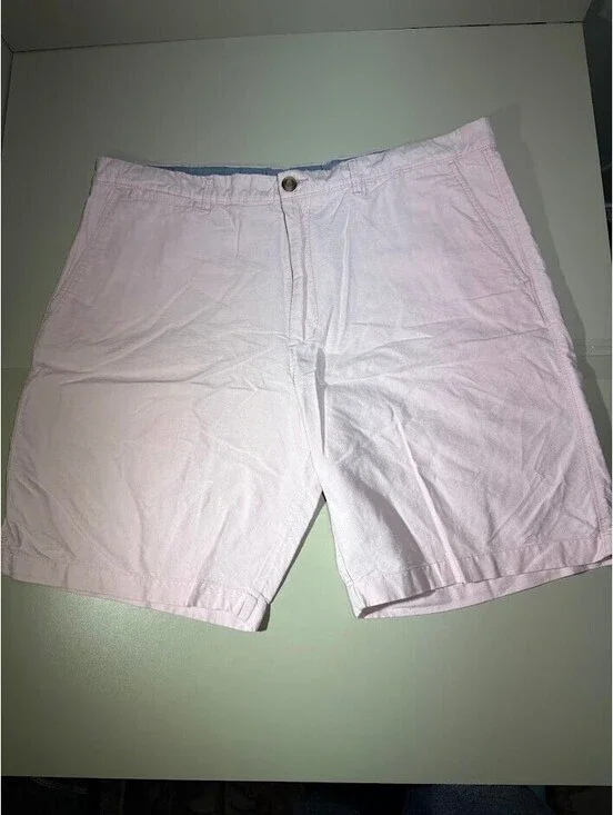 Merona Mens Chino Shorts Size 40 Pink Flat Front Cotton Casual Summer Preppy 9