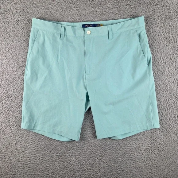 Polo Ralph Lauren Golf Shorts Mens 36‎ Blue Green Performance Wicking Stretch