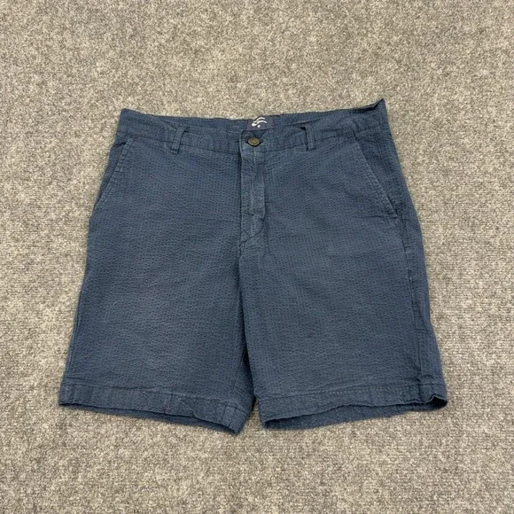 Ben Sherman Shorts Men 32 Navy Blue Seersucker Stretch Regular Fit Casual Preppy