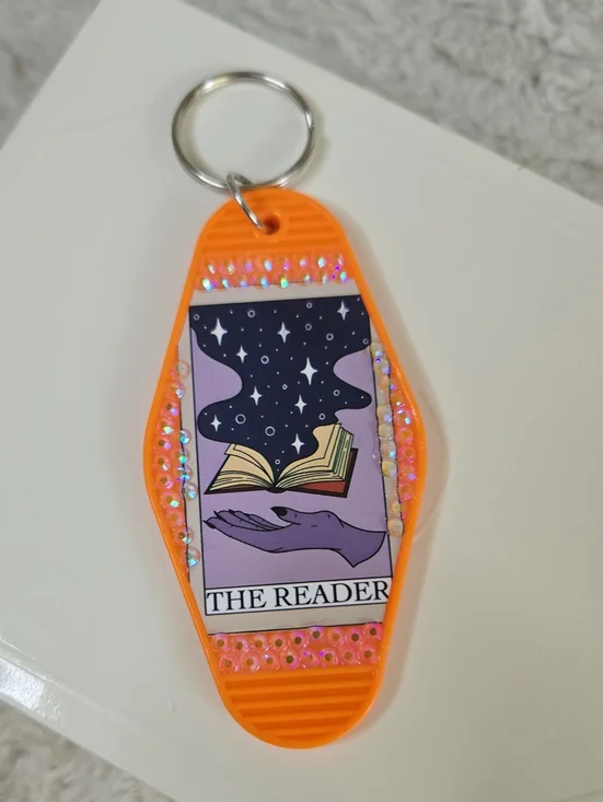 Handmade The Reader Orange Novelty Keychain - Unbranded