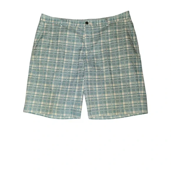Adidas Climalite Golf Shorts Mens Sz 40 Plaid Grey Blue Athleisure Everyday Tall