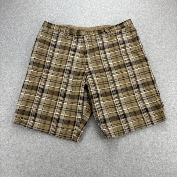 Gap Plaid Reversible Shorts Mens 38 Brown Tan Cotton Gorpcore Preppy 2000's‎ Y2K