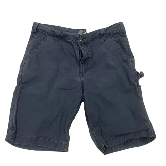 Carhartt Men's Utility Carpenter Work Shorts Navy Blue Relaxed Fit Size 38
