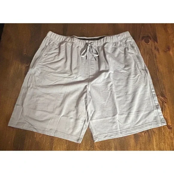 Eddie Bauer Sleep Shorts Mens XXL Gray Excellent Cotton Blend Drawstring Pockets