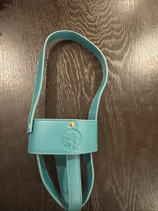 Starbucks Teal Faux Leather Cup Carrier
