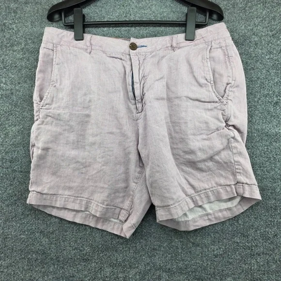 Faherty Mens Linen Organic Cotton Stretch Shorts 32 Lavender‎ Light Purple