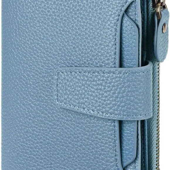 Leather RFID Wallet for Women Bifold Compact Small Purse with Card Slots