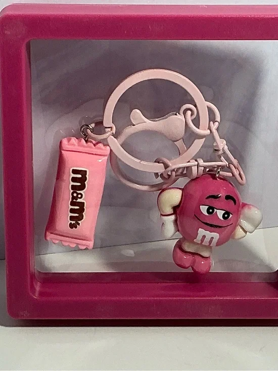 Pink Character Keyring with Pink Candy Charm