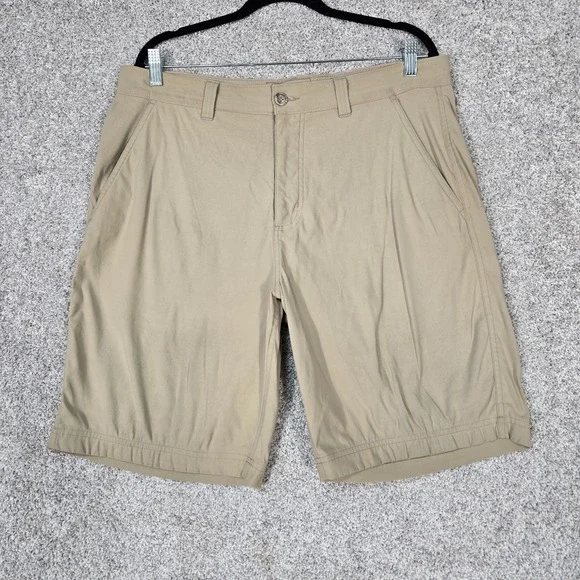 Eddie Bauer Travex‎ Shorts Men 35x10 Beige Nylon stretch Hiking