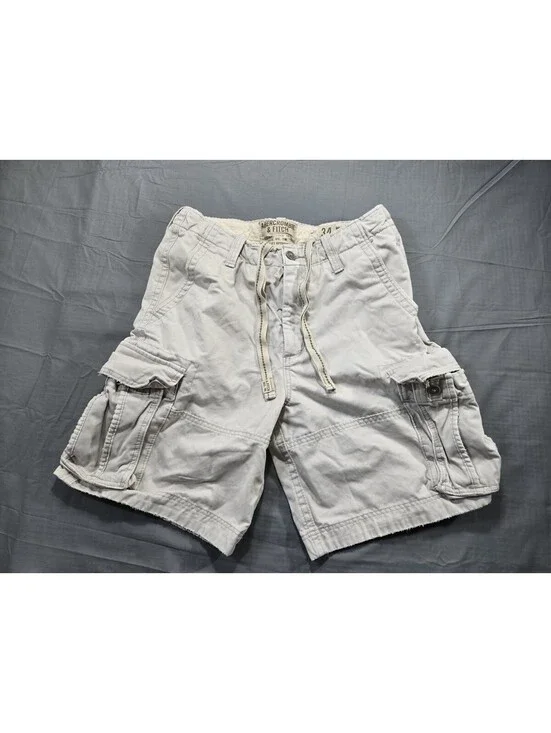 Abercrombie Fitch Shorts Mens 34 Beige Cargo Paratropper Heavy Adrinodack VTG