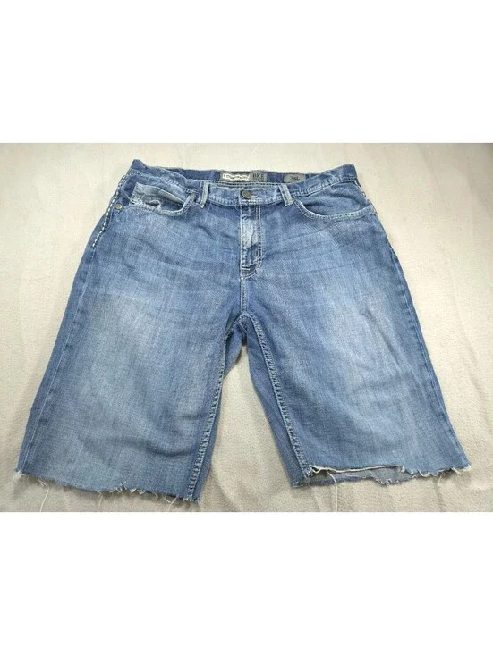 BKE Buckle Shorts Mens 36 Tyler Straight Denim Jorts Cutoffs Light Stone Stretch