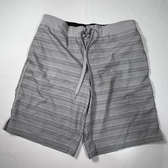 OP Ocean Pacific-Mens Med Board Shorts-Swim Trunks 32/34 Gray‎ Pockets