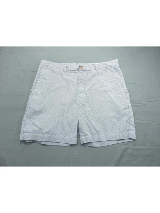 Vineyard Vines Shorts Mens 35 Blue White Striped Breaker Chino Stretch Golf Prep