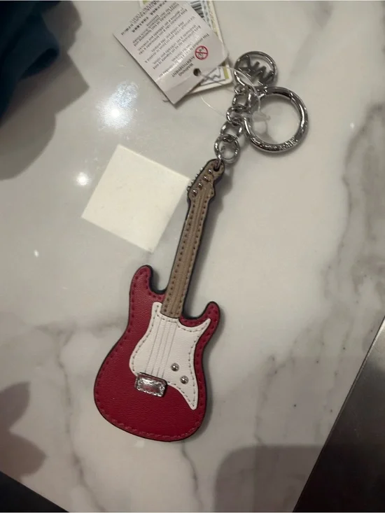 Michael Kors Red Guitar Keychain Phone Charm