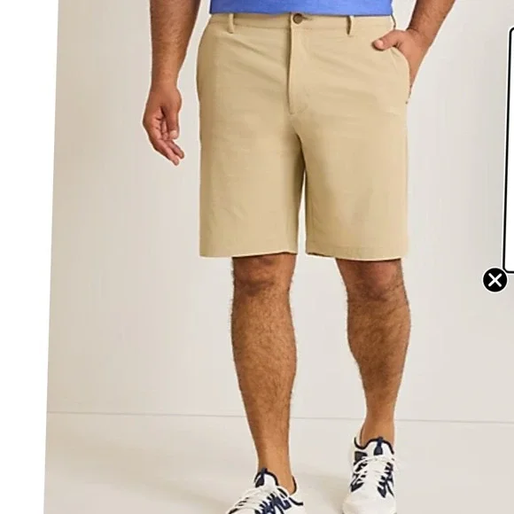 Tommy Bahama Boracay Performance Shorts Mens 40 Khaki Tan Golf Travel 10 Inseam