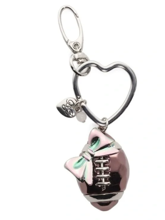 Betsey Johnson Football Bow Keychain or Bag Fob (NWT)