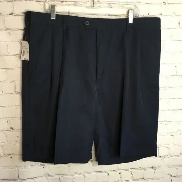 NWT Jos. A. Bank Traveler Navy Slider Waistband Pleated Front Shorts Men Size 40