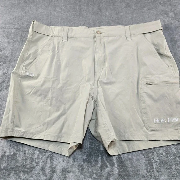 Huk Fishing Next Level Shorts Mens XXXL 3XL 7in Above The Knee Khaki Performance