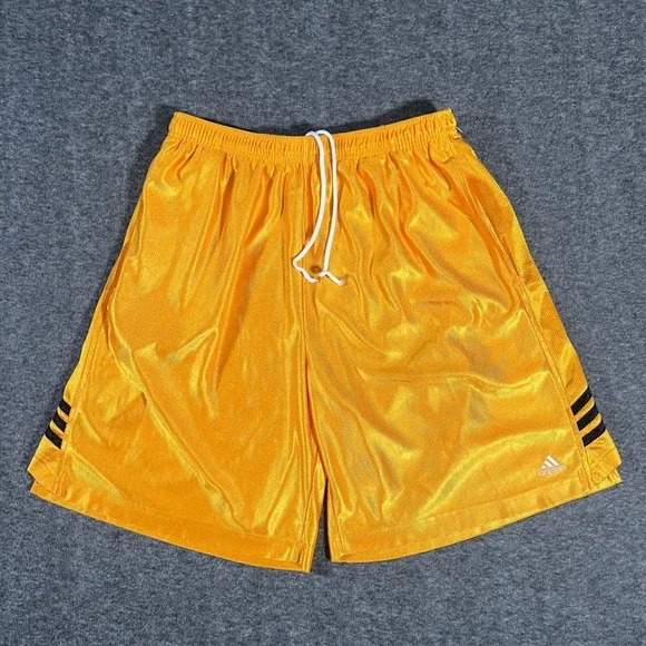 Vintage Adidas 2001 Gold Dazzle Satin Shorts Mens Large Y2K ARB001 213430