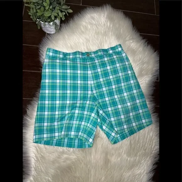 Southern Tide green plaid shorts sz 35