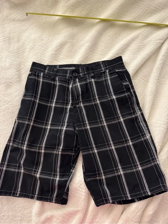 Hurley Men’s Plaid Shorts Black Gray Size 29 Summer 2010