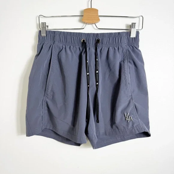 YoungLA 101 Bodybuilding Athletic Training Shorts Mens Small Grey Gym Running