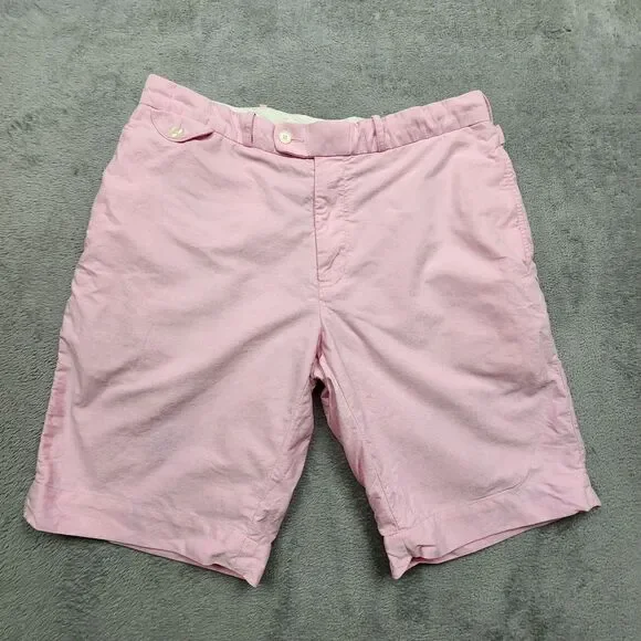 Polo Ralph Lauren Mens 36 Pink Shorts Pointer Embroidery Buckle Back Cotton Flaw